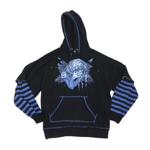 Fairies by Trick Night Fairy Twofer Girls Hoodie Black and Blue Sweatshirt M